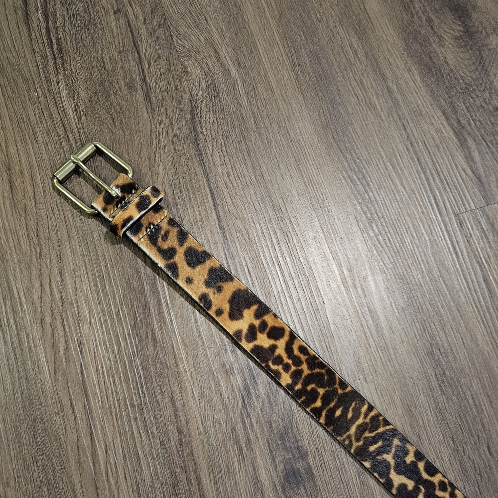 J Crew Genuine Leather Animal Print Belt